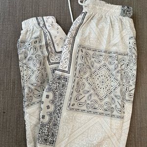 Misguided white bandana joggers
